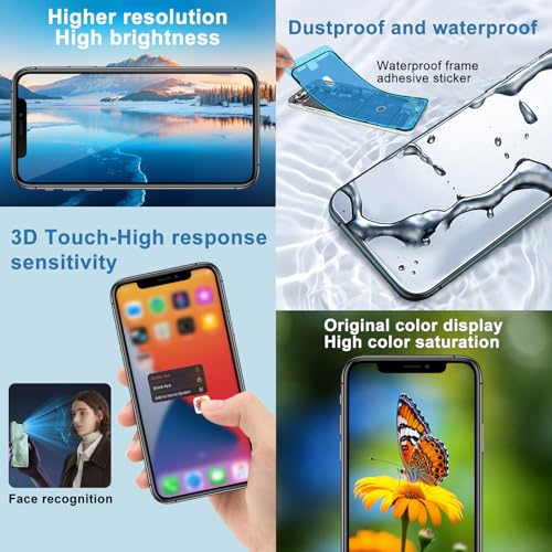 LMQ for iPhone14 Pro Max Screen Replacement 6.7inch， LCD Display 3D Touch Digitizer Assembly for A2894, A2651, A2893, A2896, A2895with Repair Tool Kits+Waterproof Tape+Screen Protector+Waterproof Frame - Image 4