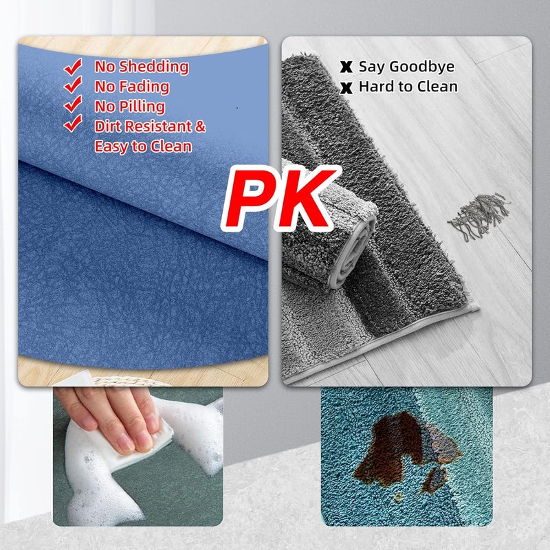 Diatomaceous Earth Bath mat Bathtub mat Fast Drying Non-Slip Shower Mat Bath Stone Mat Super Absorbent Bathroom Floor Mat, Machine Washable, Rectangle (19.6" x 31.4", Navy Blue) - Image 5