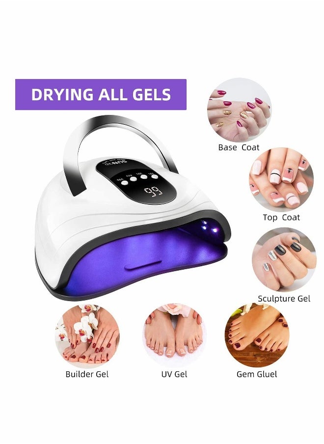Generic - 120W Gel Nail Lamp LED UV Nail Dryer, for Gel Polish Curing with 4 Time Setting, Faster Portable Nail Curing Machine for Hands and Feet of All Gel Polish, Auto Sensor Lamp for Home and Salon - Image 1