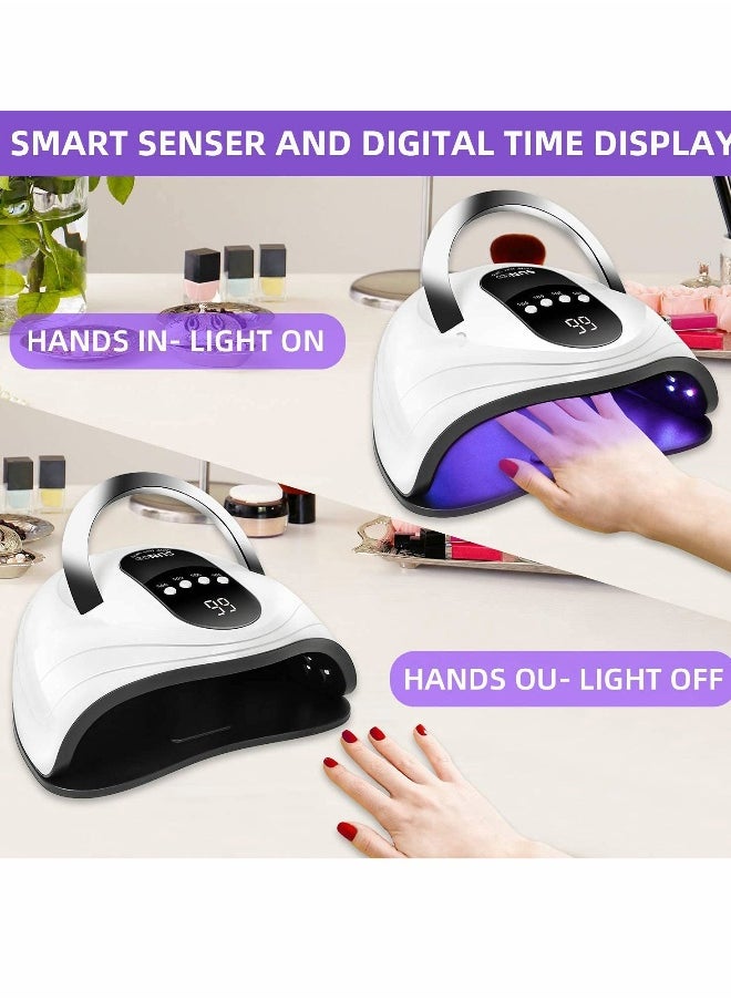 Generic - 120W Gel Nail Lamp LED UV Nail Dryer, for Gel Polish Curing with 4 Time Setting, Faster Portable Nail Curing Machine for Hands and Feet of All Gel Polish, Auto Sensor Lamp for Home and Salon - Image 1