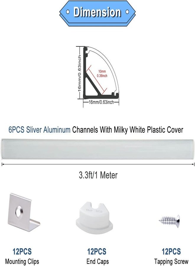 VST 20pack 3.3ft LED Channel, V Shape Led Diffuser Channel, LED Aluminum Channel System with Milky Cover, End Caps and Mounting Clips, Aluminum Profile for LED Strip Light Very Easy Installation - Image 2
