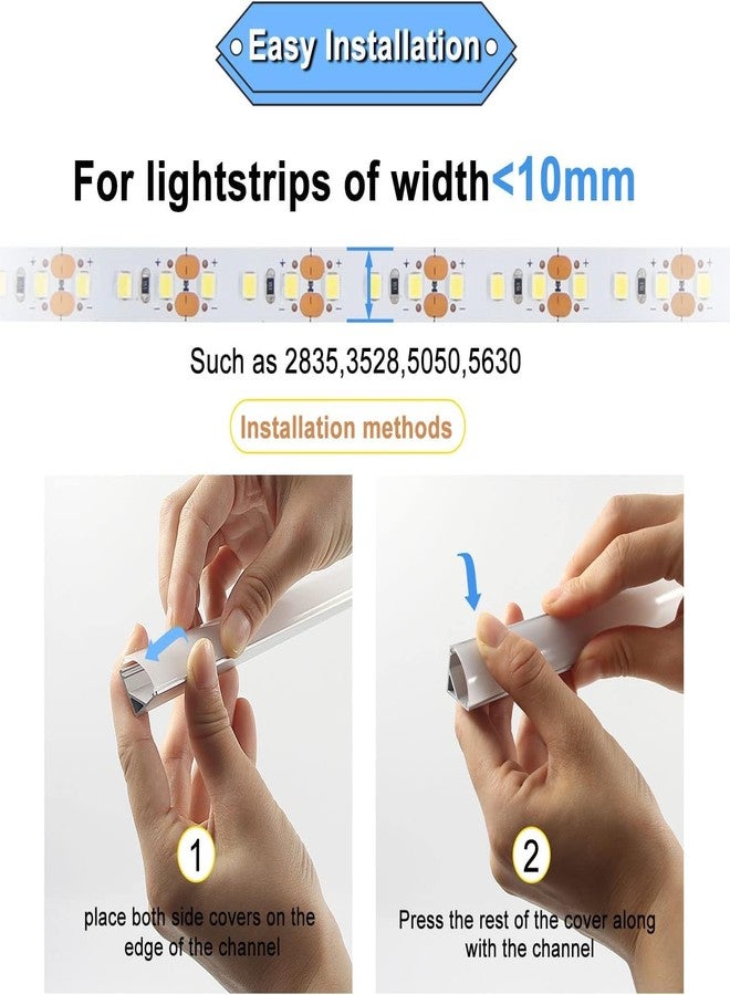 VST 20pack 3.3ft LED Channel, V Shape Led Diffuser Channel, LED Aluminum Channel System with Milky Cover, End Caps and Mounting Clips, Aluminum Profile for LED Strip Light Very Easy Installation - Image 3