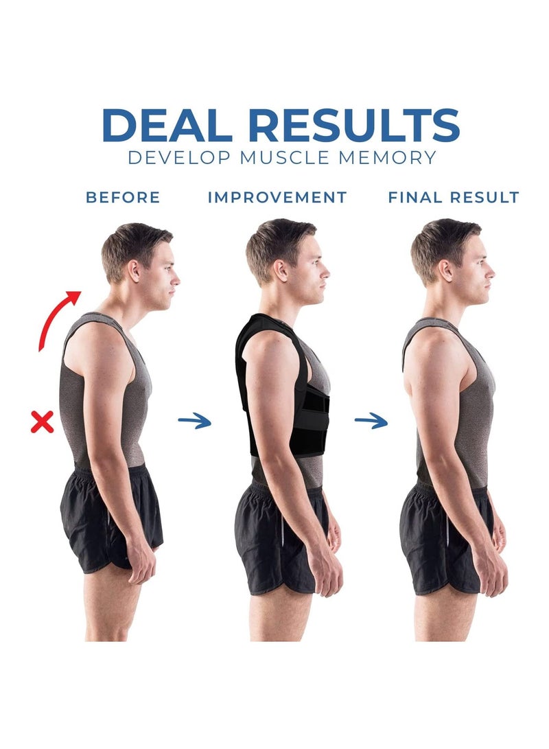 Posture Corrector for Men and Women, Adjustable Back Support Brace, Full Back Support Belt for Improved Posture and Comfort, Cross Back Strap (XL) - Image 2