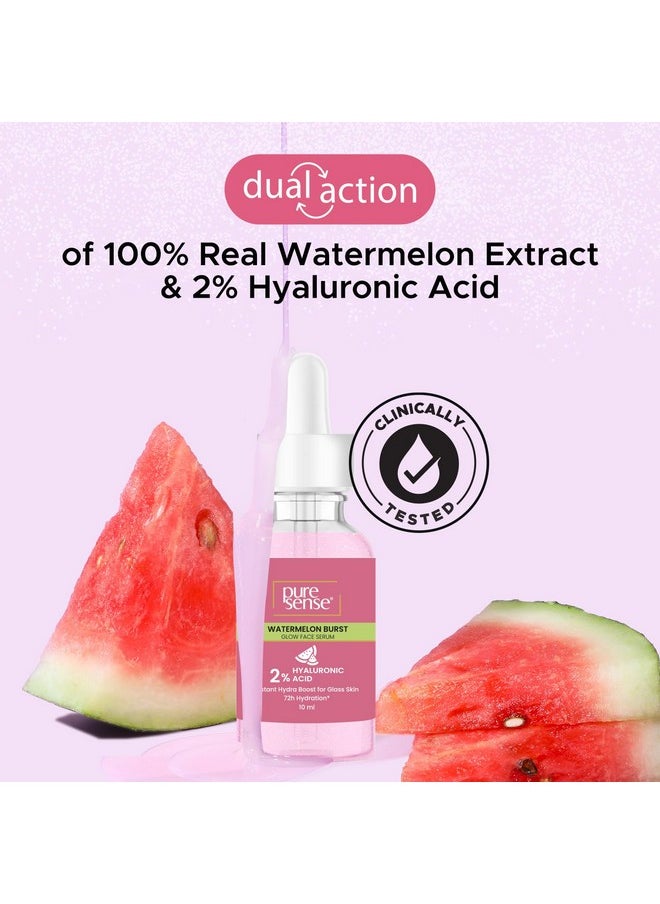 PureSense 2% Hyaluronic Acid Watermelon Burst Glow Face Serum For Intense Hydration For Women 10Ml  - Image 3