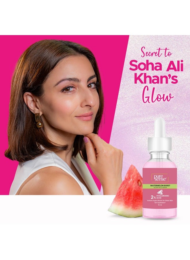 PureSense 2% Hyaluronic Acid Watermelon Burst Glow Face Serum For Intense Hydration For Women 10Ml  - Image 2