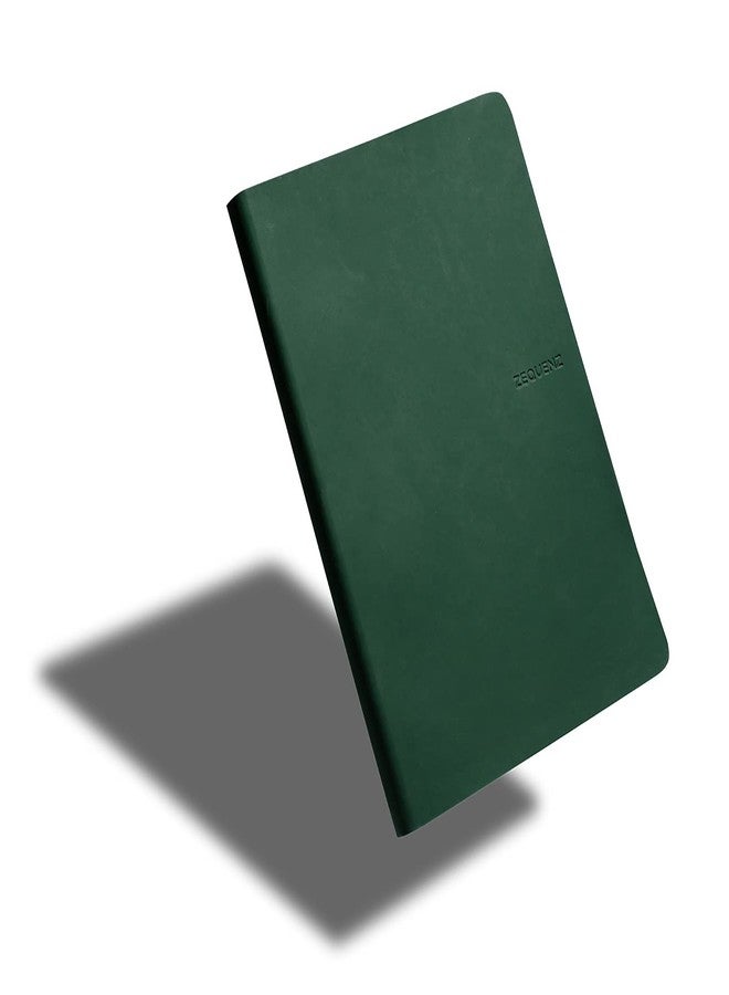 Zequenz A5 Size Emerald Green Slim Notebook Squared Acid Free Paper 200 Pages 80GSM 360 Degree Flexibility 100% Handmade Fountain Pen Friendly Color Series Bookmark Included - Image 2