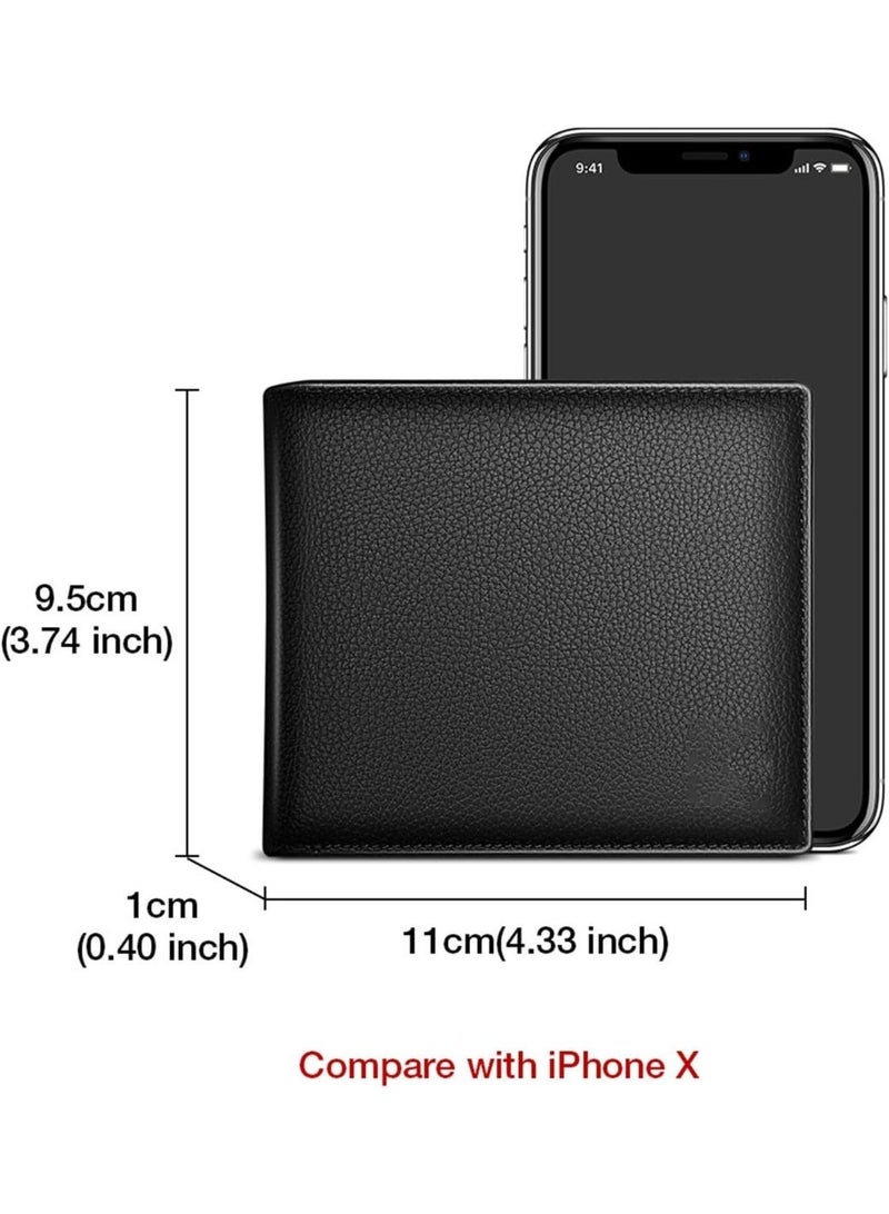 محافظ الرجال، الجلد الأصلي RFID حظر الرجال محافظ مزدوجة مع جيب العملة السحاب العادي الرجال محفظة رقيقة قصيرة محفظة هدية ليوم الأب، الأسود، واحد_الحجم، الأعمال والترفيه المحفظة - Image 2