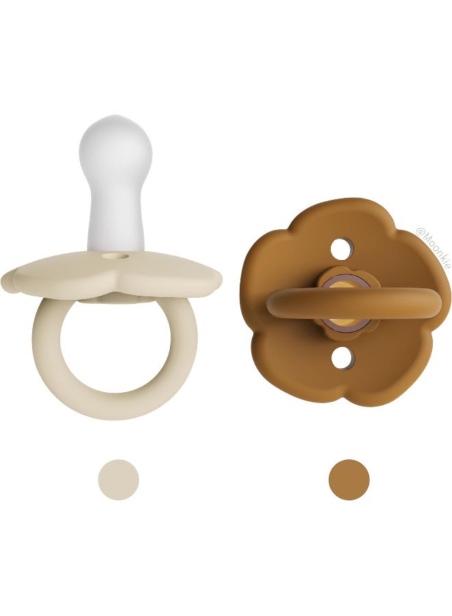 Moonkie Pacifiers Set of 2 - BPA-Free Silicone Soothers - Image 1