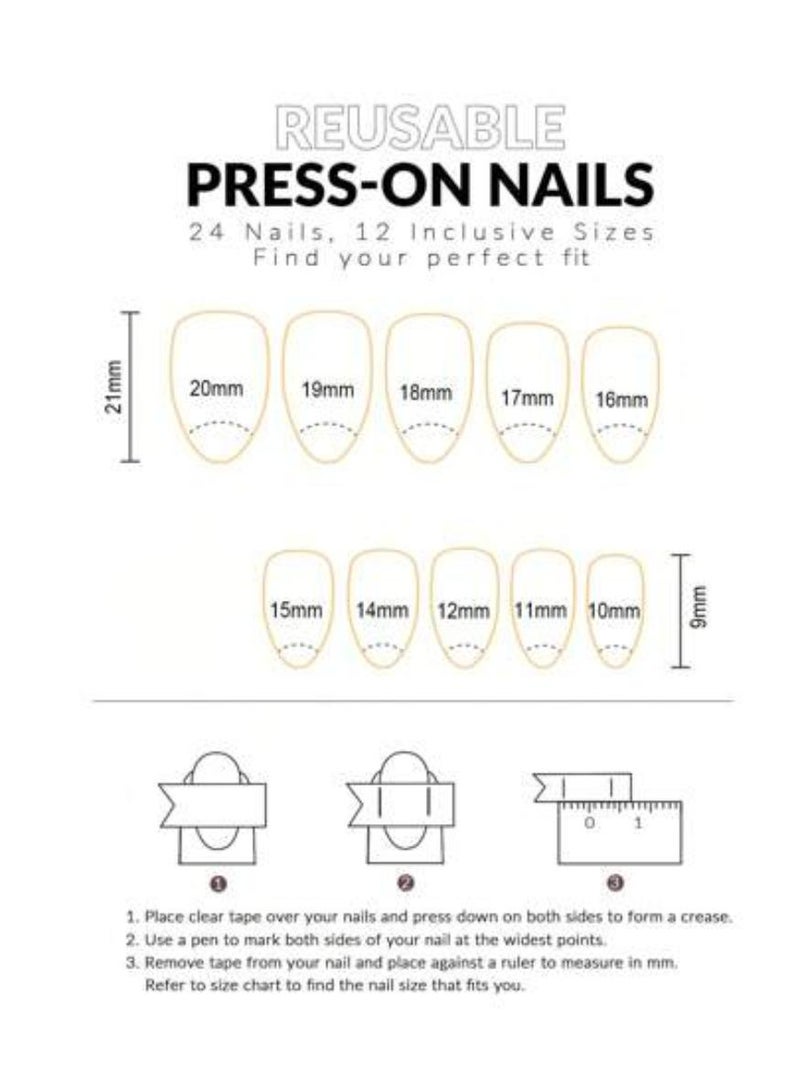 خاجول 24 قطعة أظافر أظافر صناعية لوزية متوسطة الحجم لامعة لامعة بألوان مختلطة أظافر أكريليك عارية طبيعية صناعية طبيعية أظافر صناعية مزيفة غراء أظافر لاصقة أظافر سيدات فن تزيين الأظافر - Image 4