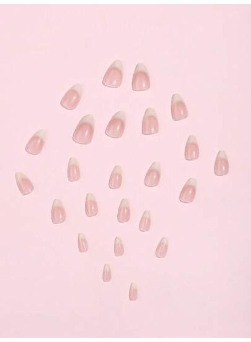 خاجول 24 قطعة أظافر أظافر صناعية لوزية متوسطة الحجم لامعة لامعة بألوان مختلطة أظافر أكريليك عارية طبيعية صناعية طبيعية أظافر صناعية مزيفة غراء أظافر لاصقة أظافر سيدات فن تزيين الأظافر - Image 3