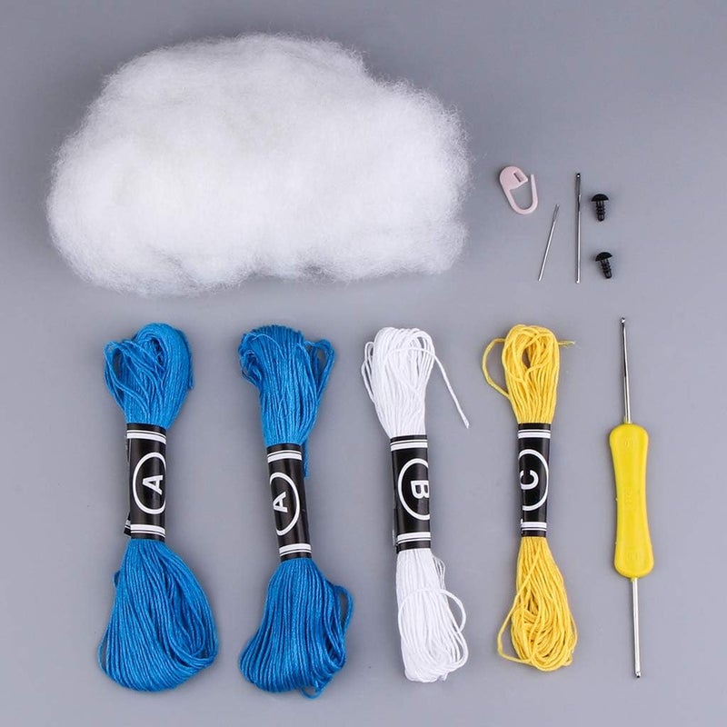 كلاراكو طقم كروشيه سهل الصنع، دمية بطريق أميغورومي كروشيه للحياكة الذاتية مع إبر كروشيه ومواد أخرى، تعليمات - Image 1
