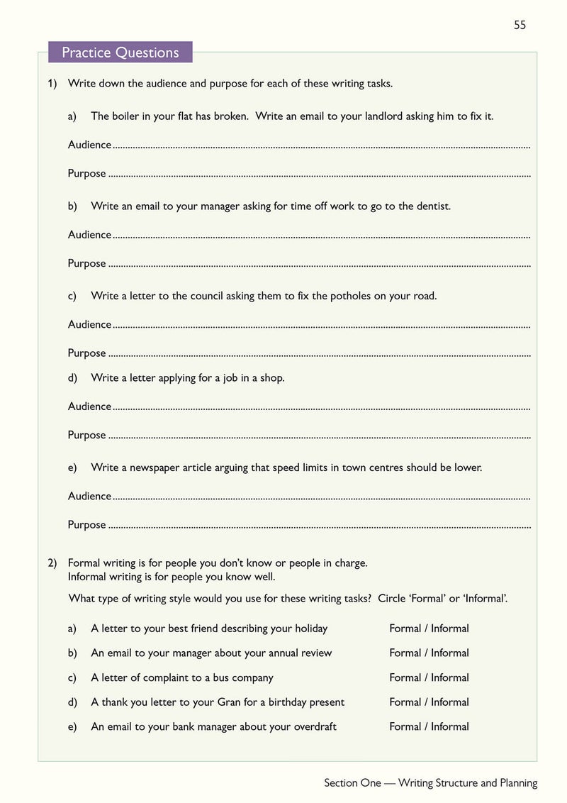 Functional Skills English: Edexcel Level 1 - Study & Test Practice