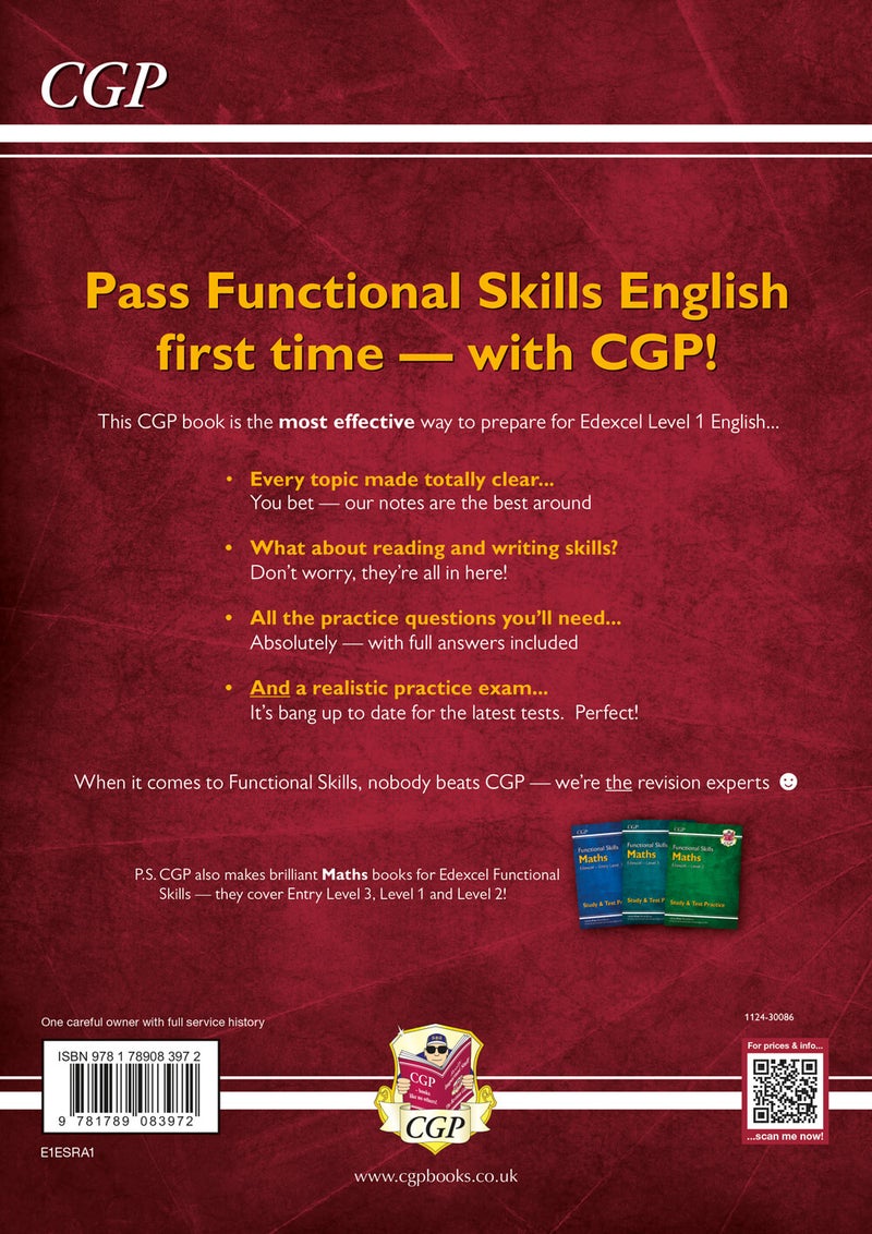 Functional Skills English: Edexcel Level 1 - Study & Test Practice
