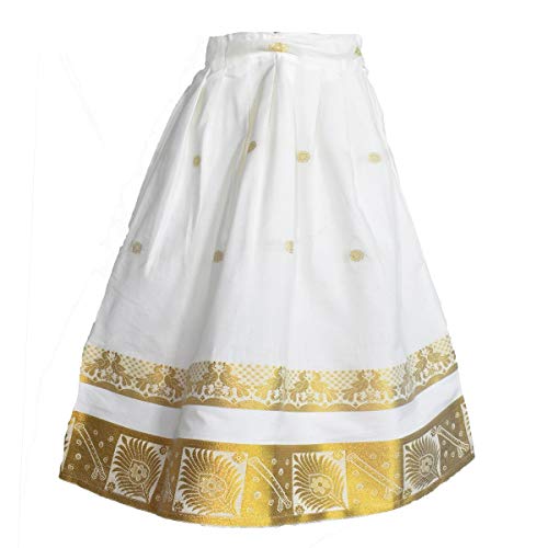 AMIRTHA FASHION Girls Traditional Lehenga Choli RUDHURA KERALA HALF SAREE WITH WAIST BELT (4-5 Years_AMFRHSK5_24) - Image 3