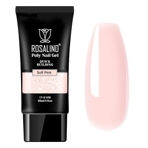 ROSALIND Soft Pink Poly Nail Gel 2 oz Poly Extension Gel for Nail Art Nail Thickening Extension Easy to DIY Pink Nails Enhancement Need UV LampUpdate Version - Image 2