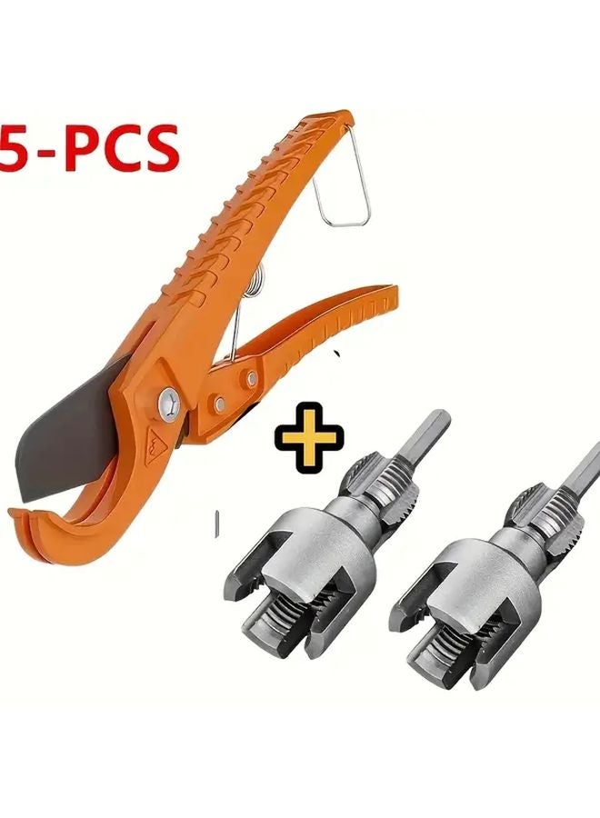 4 Pcs Heavy Duty PPR PVC Pipe Cutter Repair Tool Kit With Drill Guide Threading - Image 2