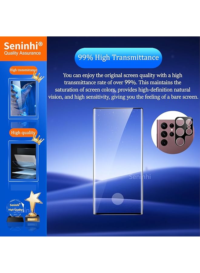 erorex 2+2 Samsung Galaxy S24 Ultra Screen Protector And Lens Film 9H Hardness Anti Scratch Tempered Glass Full Hd Premium Coverage Anti Fingerprint Protection For S24 Ultra S24 Ultra - Image 5