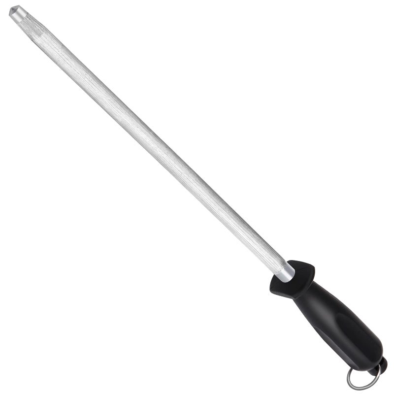 AcoWELL Honing Steel Knife Sharpening Rod 12 inches, Premium Carbon Steel Knife Sharpener Stick, Easy to Use Honer for Knives and Rod Sharpeners - Daily Maintenance - Image 1