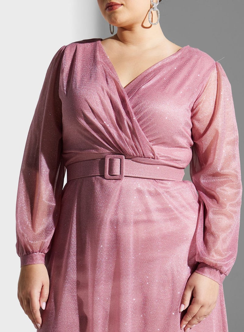 Khizana Belted Chiffon Dress - Image 3