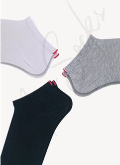 Mono Socks 3-Piece Red Notched Booties Socks  - Image 2