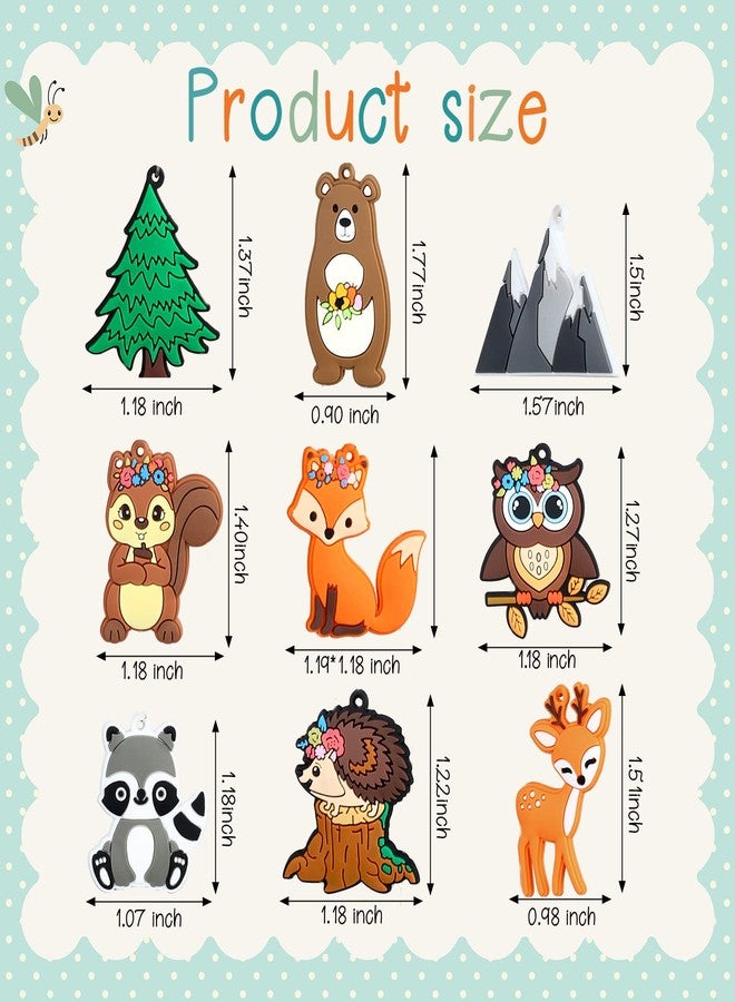 جيديف مجموعة جاديف من 36 قطعة من هدايا حفلات استقبال المولود الجديد بتصميم حيوانات الغابة، سلاسل مفاتيح مزينة برسومات حيوانات الغابة، مثالية لتزيين حفلات المدارس والكرنفالات، ولوازم أعياد ميلاد الأطفال. - Image 3