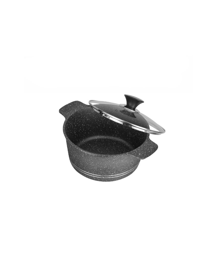 سونكس مجموعة أوما 8 قطع من الأواني غير اللاصقة – طلاء رخامي، أغطية زجاجية، مقابض سيليكون للطهي الآمن والسهل - Image 4