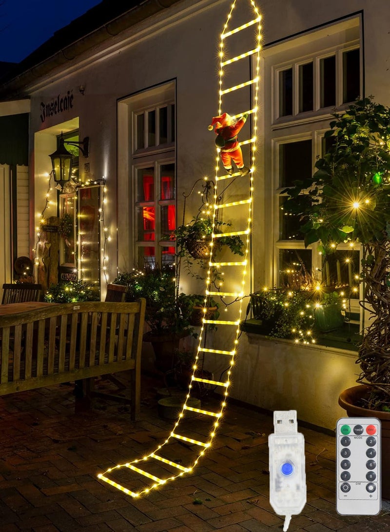 فتيرلي 3m السلم أضواء، 8 أوضاع، معلقة تسلق السلم أضواء، أضواء ديكور للداخل في الهواء الطلق، الجدار، الحديقة - دافئ أبيض - Image 1