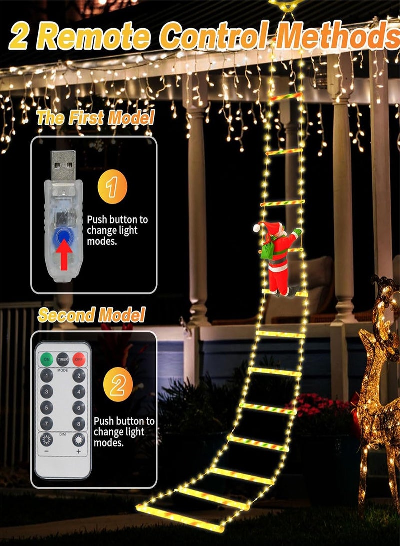 فتيرلي 3m السلم أضواء، 8 أوضاع، معلقة تسلق السلم أضواء، أضواء ديكور للداخل في الهواء الطلق، الجدار، الحديقة - دافئ أبيض - Image 3