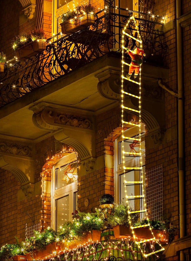 فتيرلي 3m السلم أضواء، 8 أوضاع، معلقة تسلق السلم أضواء، أضواء ديكور للداخل في الهواء الطلق، الجدار، الحديقة - دافئ أبيض - Image 4