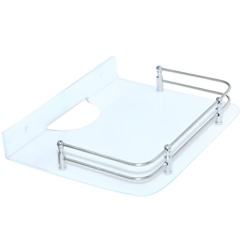 New Ware Acrylic Wall mount floating Glass Tempered Shelf Storage Stand For TV WIFI Router Settop box Holder Wall Bracket Home Office Installation Settop Box Rack Tray Sturdy Wall Shelve 1110 - Image 1