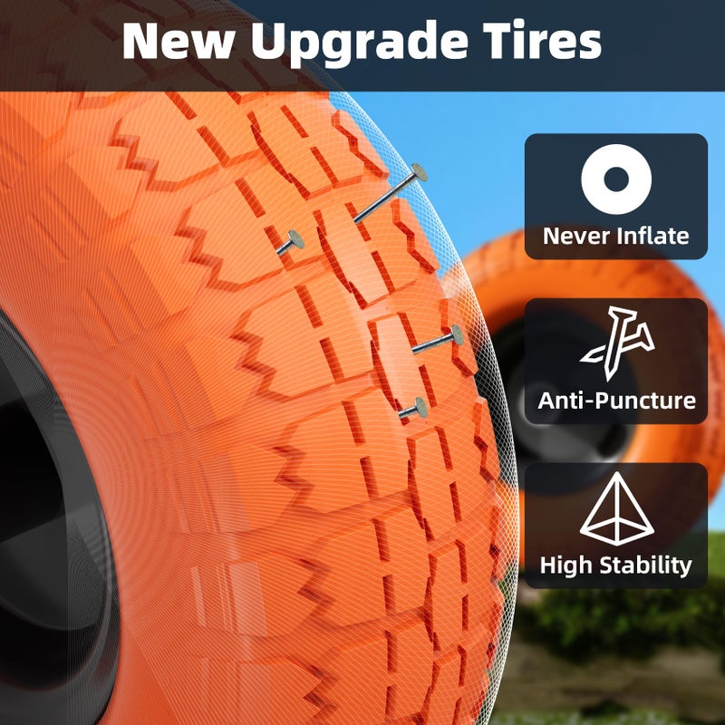 Iococee ã€UPGRADEDã€‘4.10 3.50-4 Tire and Wheel, 10 Inch Flat Free Tires 4 Pack with 5/8â€ Axle Bore Hole and Double Sealed Bearings, for Dolly Tires/Hand Truck/Dump Cart - Image 5