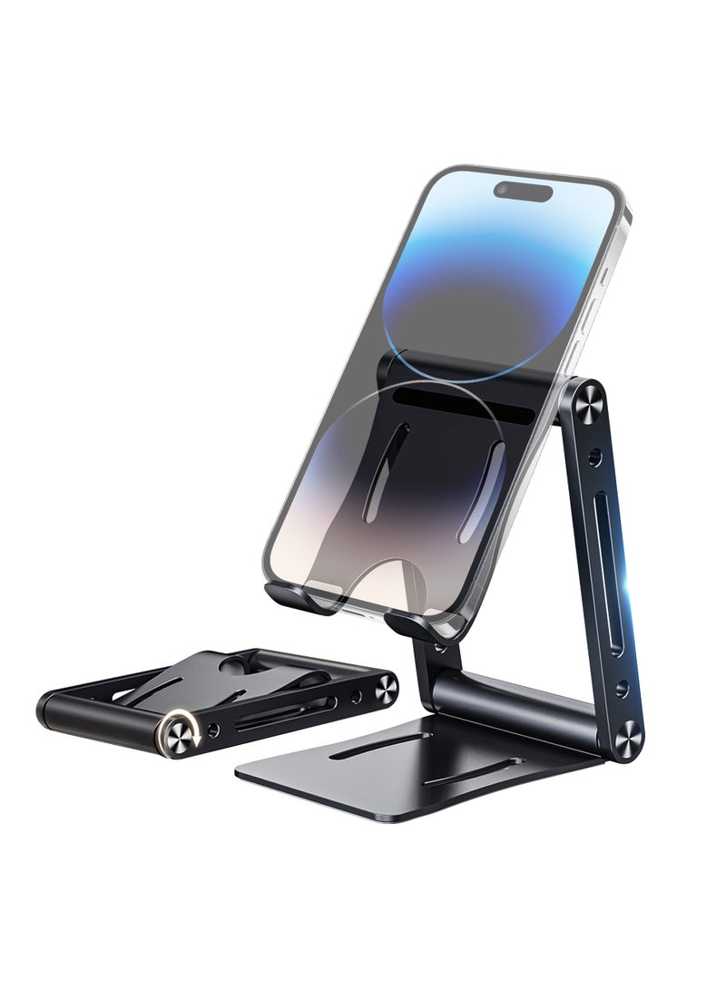 Phone Stand Aluminum Mobile Stand Adjustable Mobile Holder Foldable Phone holder, Desktop iPhone Stand Compatible With All Mobile Phone  - Image 1