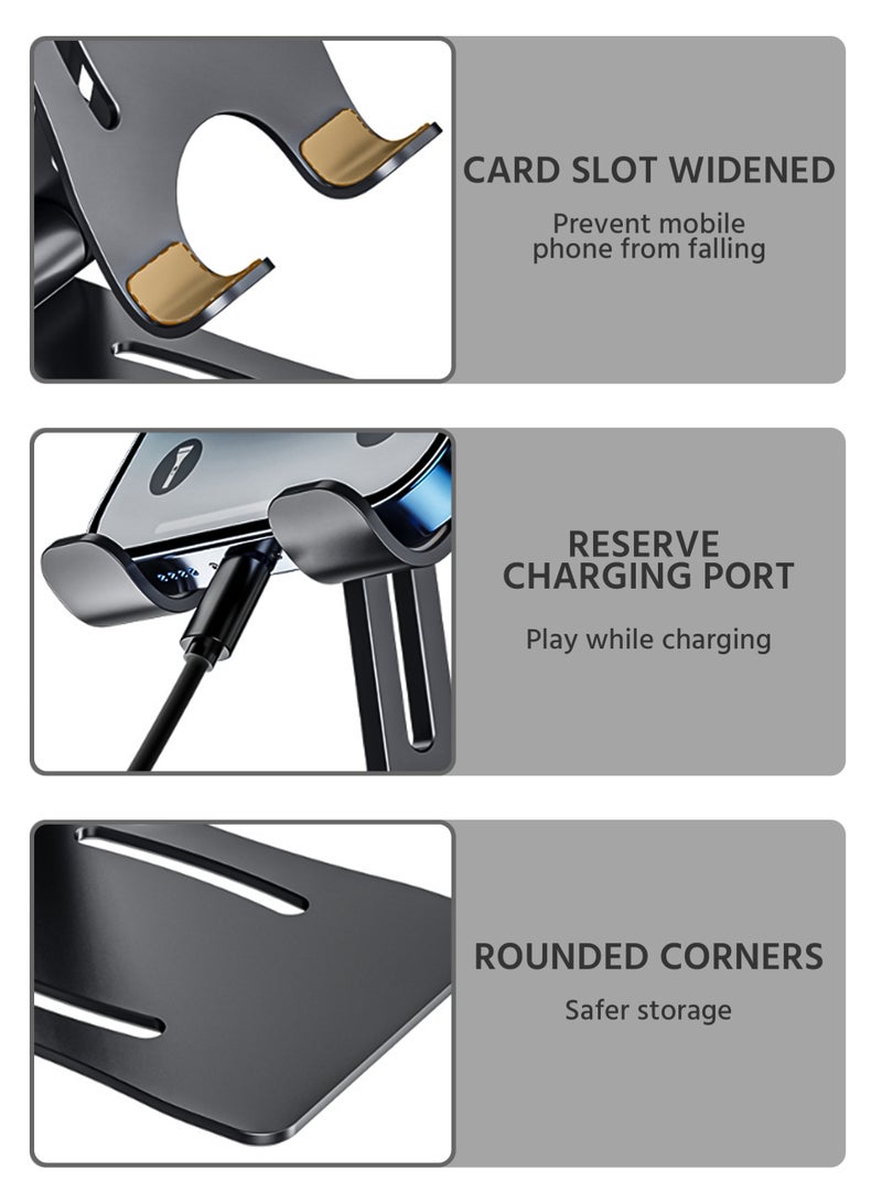 Phone Stand Aluminum Mobile Stand Adjustable Mobile Holder Foldable Phone holder, Desktop iPhone Stand Compatible With All Mobile Phone  - Image 5