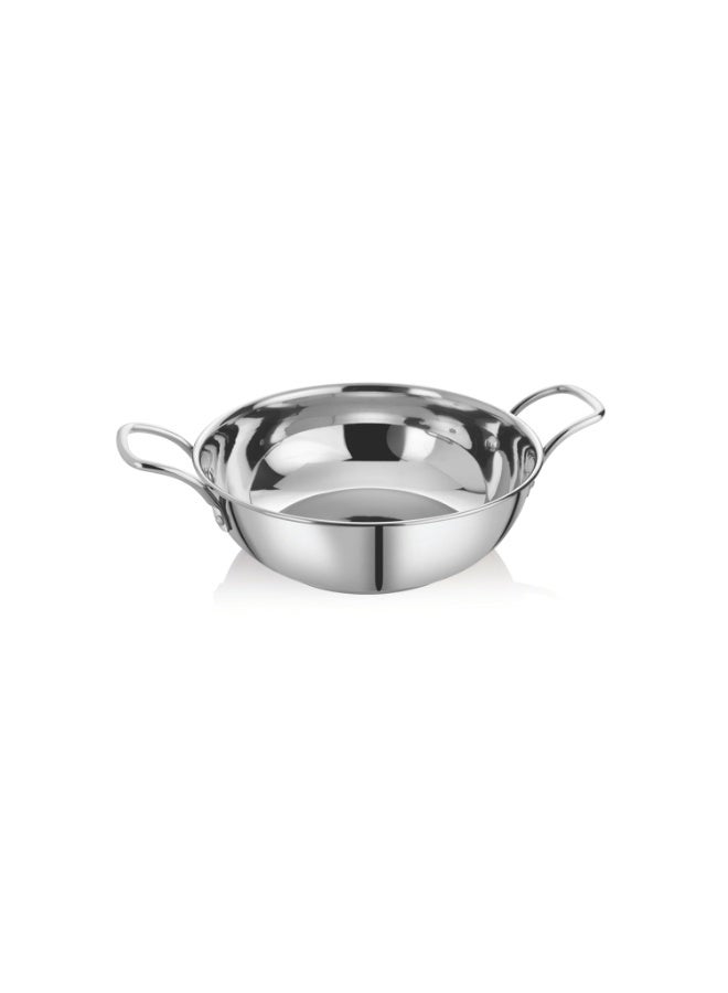 EMBASSY Stainless Steel Sandwich Bottom Kadhai (Size 11, 21 cms) - 1400 ml - Image 1