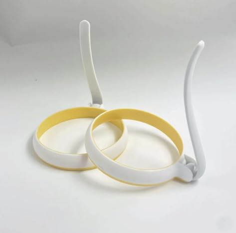 Divik Divik Anti-scalding Omelet Ring Maker Non-Stick Coating Round Egg Ring Maker Kitchen Cooking Tool (1Set of 2Pcs)  - Image 2