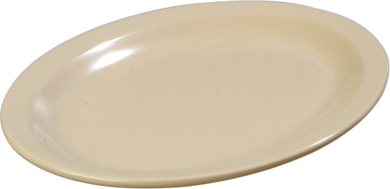 Carlisle FoodService Carlisle FoodService Products Kingline Plastic Oval Platter Oval Tray for Home and Restaurant  Melamine  12 x 9 Inches  Tan  (Pack of 12)  - Image 4