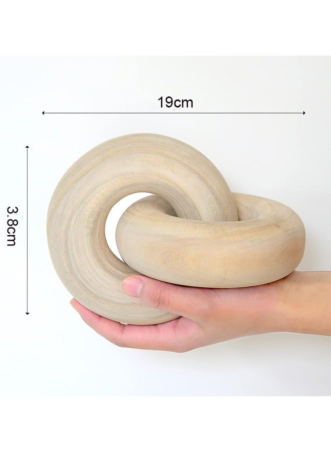 Bukela Wood kont Decor Coffee Table Decor for Living Room, Wood Chain Link Decor, Hand Carved Decoration for Home, Small Shelf Decor Accents, Bookshelf Decor, Mantle Decor, Entry Table Decor, Decorative Objects for Modern Home Living Room, Desk Decor for Office - Image 2