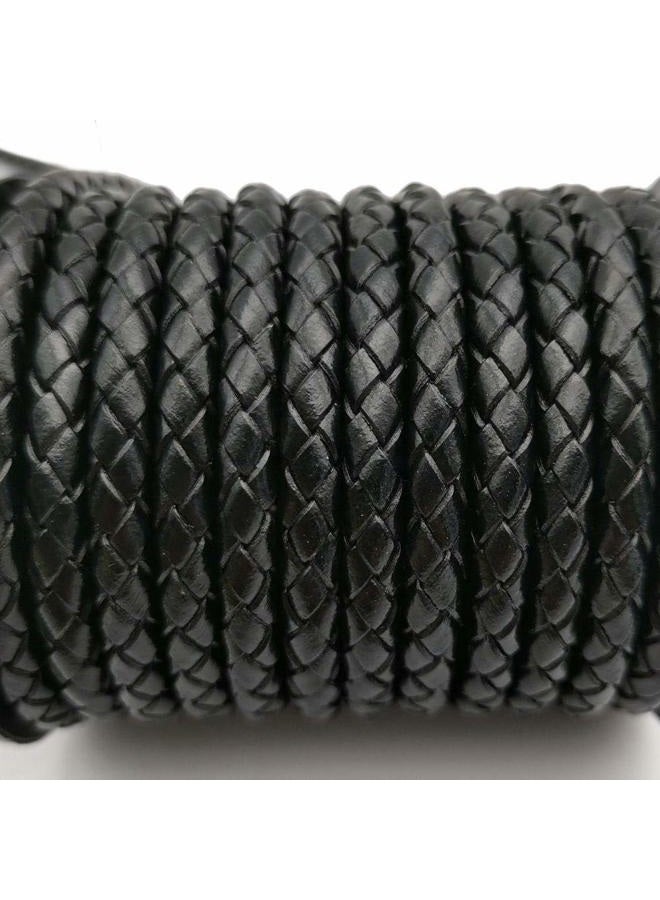 shapesbyX 5mm Round Braided Leather Bolo Cord Regenerated Leather Cord Beading for Jewelry Making 3 Yards 5mm Dong - Image 2