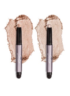 Julep Julep eyeshadow 101 creme to powder waterproof eyeshadow stick duo champagne shimmer and pearl shimmer  - Image 1