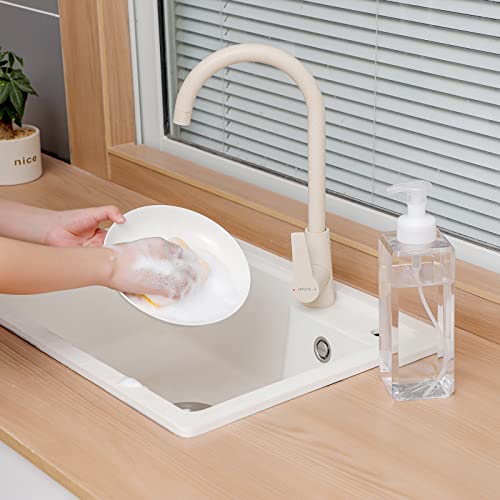 UUJOLY Foaming Soap Dispenser 1L (33.8oz) Refillable Plastic Pump Bottle for Liquid Soap, Shampoo, Body Wash (2 Pcs) (Clear) - Image 3