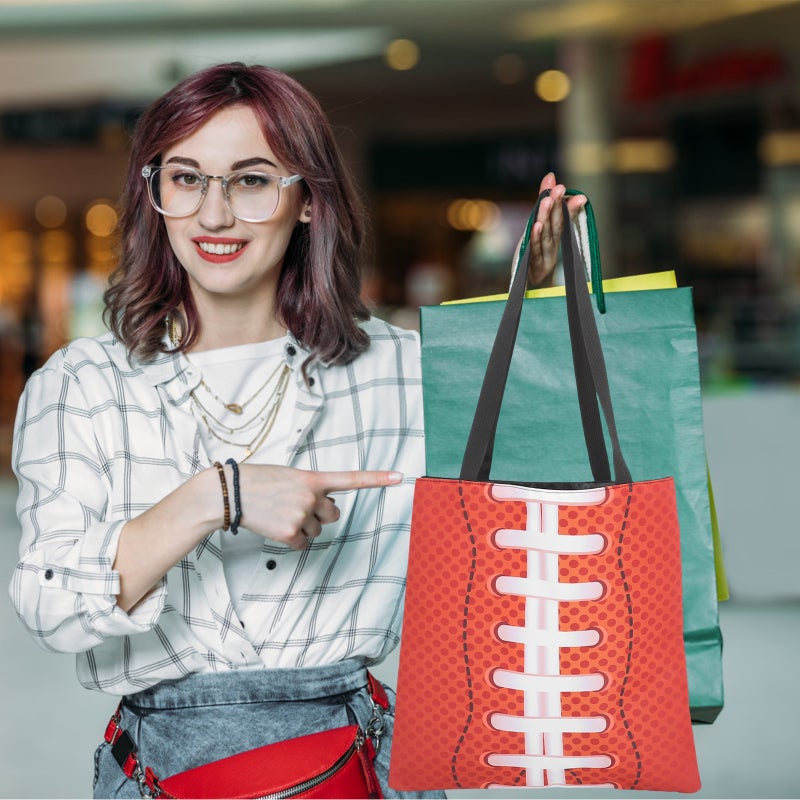 Rugby Theme Tote Bag Rugby Printing Handbag Large Capacity Tote Bag for Party - Image 2
