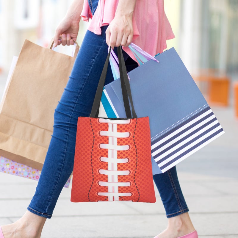 Rugby Theme Tote Bag Rugby Printing Handbag Large Capacity Tote Bag for Party - Image 4