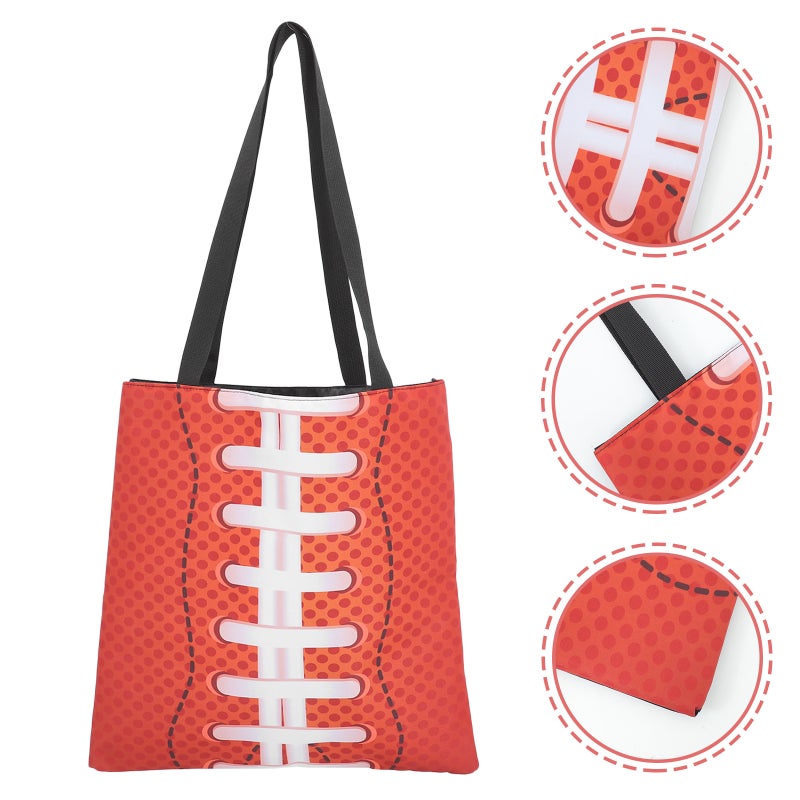 Rugby Theme Tote Bag Rugby Printing Handbag Large Capacity Tote Bag for Party - Image 5