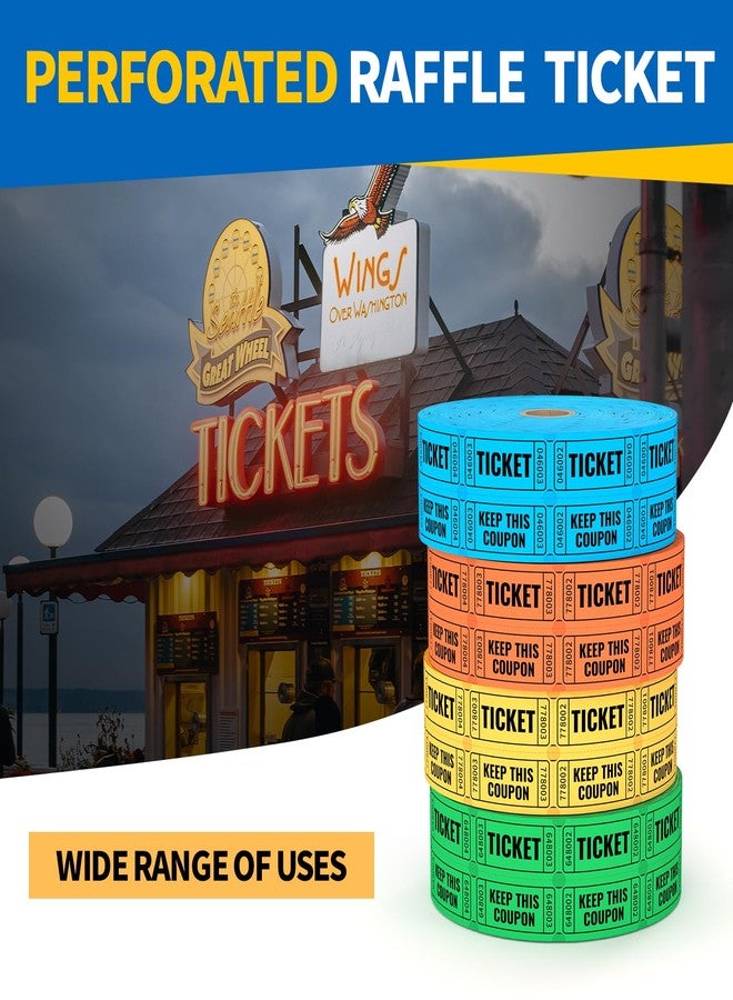 Methdic 2000 Methdic Orange Raffle Tickets (4 Color Selection), Double Roll, Ticket for Events, Entry, Class Reward, Fundraiser & Prizes - Image 4