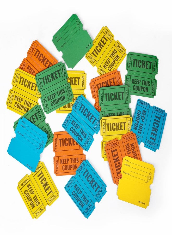 Methdic 2000 Methdic Orange Raffle Tickets (4 Color Selection), Double Roll, Ticket for Events, Entry, Class Reward, Fundraiser & Prizes - Image 2