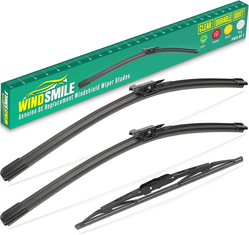 WINDSMILE 24" 21" 11" Windshield Wiper Blades Replacement for GMC Acadia 2013 2014 2015 2016 Premium All Weather Front Rear Wipers Set - OEM Quality (Pack of 3) - Image 1