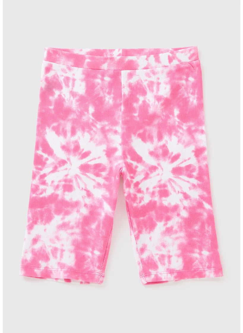 Matalan Girls Pink Tie Dye Cycling Shorts