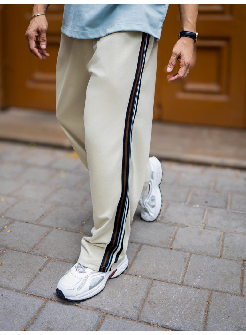 Maniac Maniac Mens Tri-Color Tape Biscuit Cotton Baggy pant  - Image 1