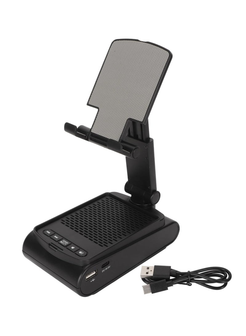 Portable Bluetooth Speaker with Phone Stand, Bluetooth 5.1,HD Surround Sound , Wireless Speaker with Adjustable and Foldable Phone Holder - Image 1