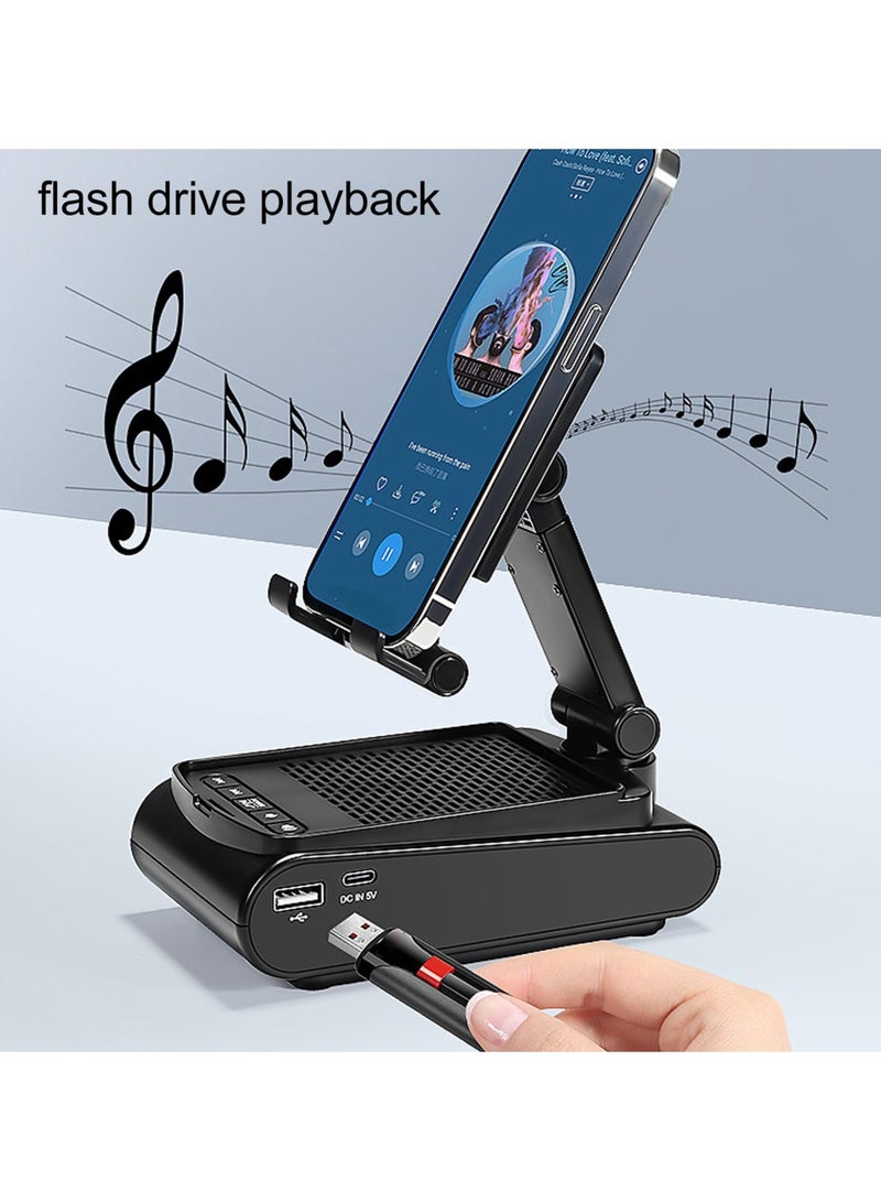 Portable Bluetooth Speaker with Phone Stand, Bluetooth 5.1,HD Surround Sound , Wireless Speaker with Adjustable and Foldable Phone Holder - Image 4